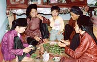 Chewing Betel and Areca Nuts and smoking thuoc lao